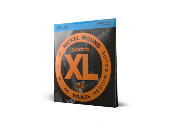 D'Addario EXL160S 50-105 Medium, Short Scale, XL Nickel Bass Strings D'Addario EXL160S 50-105 Medium, Short Scale, XL Nickel Bass Strings